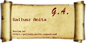 Gallusz Anita névjegykártya